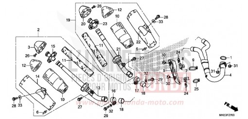 SILENCIEUX D'ECHAPPEMENT CRF450RH de 2017